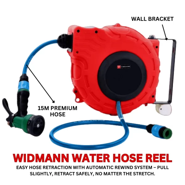 Widmann WM-15W: 15M Uittrekbare Watermuurslanghaspel - Afbeelding 3