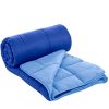 Herzberg HG-2020BCO: Tweekleurig Microfiber Dekbed - 200x200cm Blauw