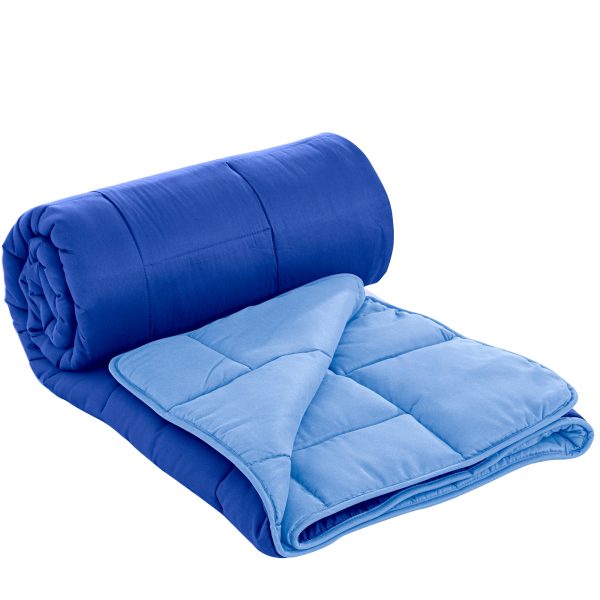 Herzberg HG-2020BCO: Tweekleurig Microfiber Dekbed - 200x200cm Blauw