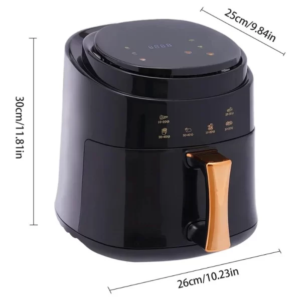 Cheffinger CF-AFRY8: Digitale LED-Luchtfriteuse Van 1400W - 8L Zwart - Afbeelding 3