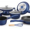 Royalty Line RL-ES1014M: 17-Delige Kookset Met Marmercoating Blauw