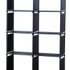 Herzberg HG-03343: 8-Lagig Multifunctioneel Boekenrek en Opbergrek (85x125cm) - Zwart