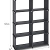 Herzberg HG-03626: 8-Lagig Multifunctioneel Boekenrek en Opbergrek (85x125cm) - Grijs - Afbeelding 4