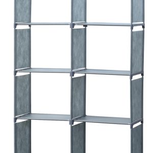 Herzberg HG-03626: 8-Lagig Multifunctioneel Boekenrek en Opbergrek (85x125cm) - Grijs