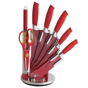 Royalty-Line RL-RED8-W: 8-Delige Keukenmesenset met Draaiend Rek