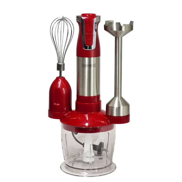 Royalty Line RL-ESMS800RED: 3-in-1 Staafmixerset - Power Whisk, Staafmixer, Hakmolen - Rood - Afbeelding 2