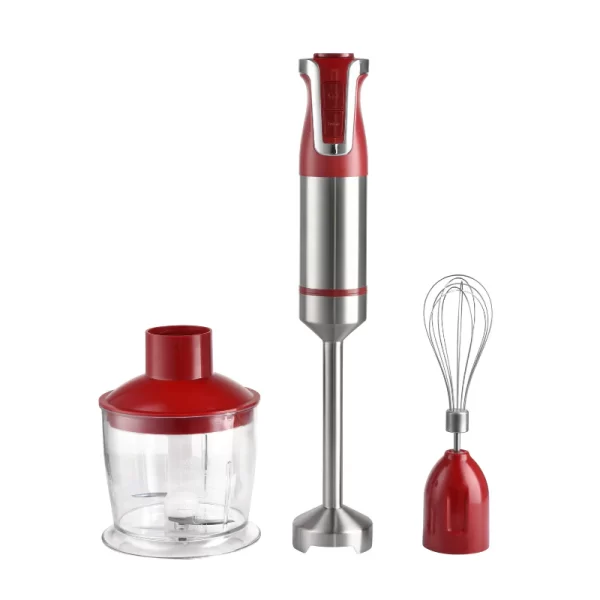 Royalty Line RL-ESMS800RED: 3-in-1 Staafmixerset - Power Whisk, Staafmixer, Hakmolen - Rood