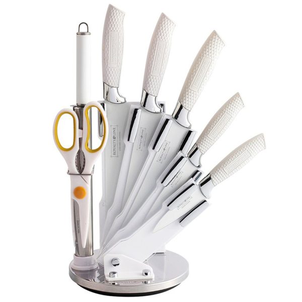 Royalty-Line RL-WHT8-W, Messenset 8 stuks met draaiende stand