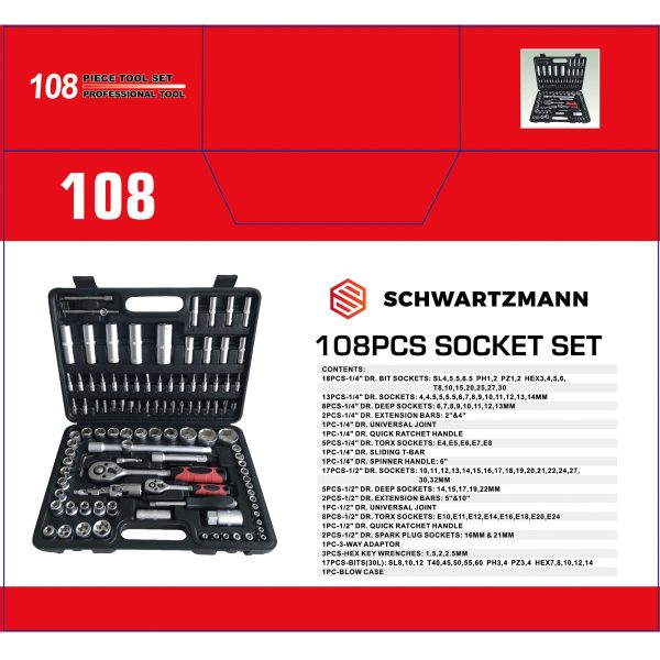Schwartzman 108-Delige handgereedschapset - Afbeelding 2