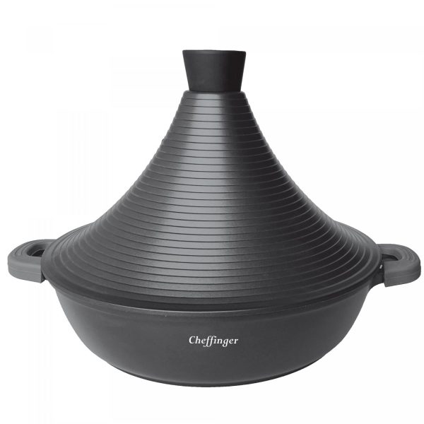 Cheffinger CF-TAJ28: 28cm Tajine Gegoten Aluminium Met Marmercoating