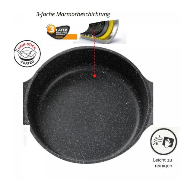 Cheffinger CF-TAJ28: 28cm Tajine Gegoten Aluminium Met Marmercoating - Afbeelding 2