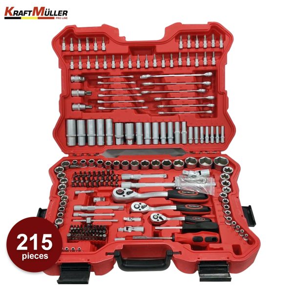 KraftMuller KM-215: 215-Delige doppenset (1/4 ', 3/8' en 1/2 ') - Afbeelding 3