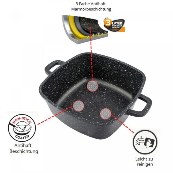 Cheffinger CF-SQC01: 6 Stuks Marmeren Kookgerei Met Keukenhandschoenen - Afbeelding 2