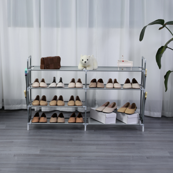 Herzberg HG-03596: 7-Laags Opbergrek voor Schoenen (12x70cm) - Grijs - Afbeelding 2