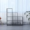 Herzberg HG-03350: 9-Laags Trapplank Boekenkast Opbergrek (125x125cm) - Zwart - Afbeelding 4
