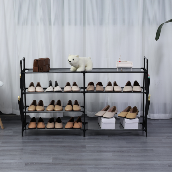 Herzberg HG-03312: 7-Laags Opbergrek voor Schoenen (12x70cm) - Zwart - Afbeelding 2