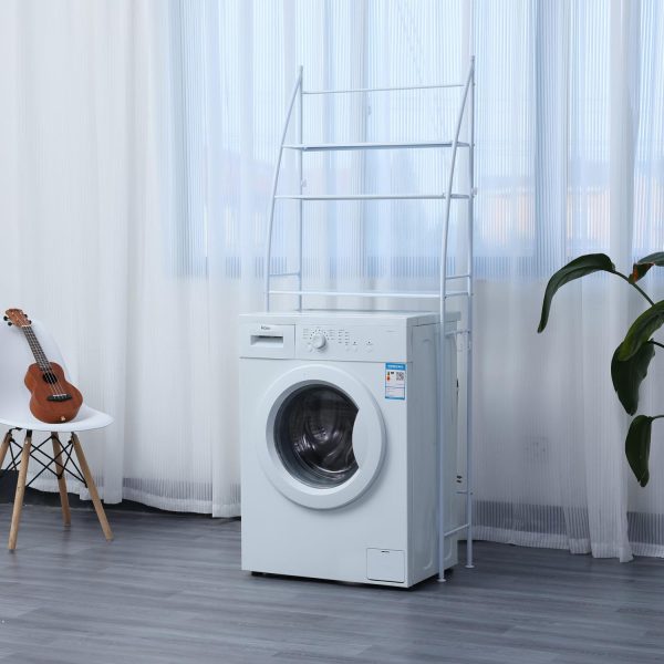 Herzberg HG-03589: 3-Laags Wasmachine- en Badkameropbergplankorganizer - zwart - Afbeelding 4