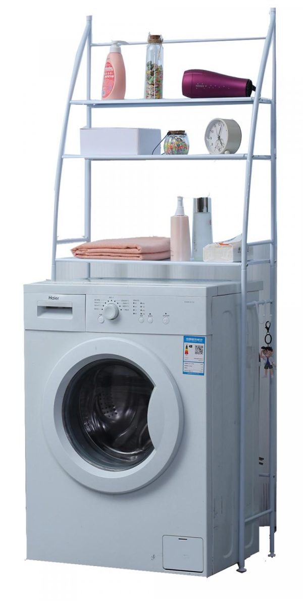 Herzberg HG-03589: 3-Laags Wasmachine- en Badkameropbergplankorganizer - zwart