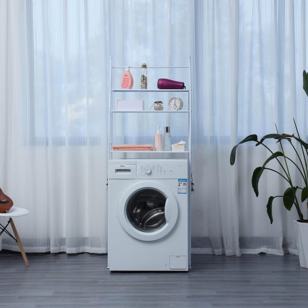 Herzberg HG-03589: 3-Laags Wasmachine- en Badkameropbergplankorganizer - zwart - Afbeelding 2