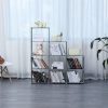 Herzberg HG-03633: 9-Laags Trapplank Boekenkast Opbergrek (125x125cm) - Grijs - Afbeelding 2