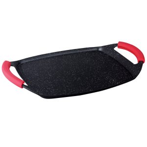Herzberg HG-7047GP: 47cm Met Marmer Gecoate Grillplaat