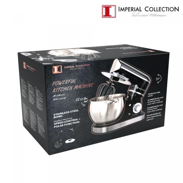 Imperial Collection 2200w Mixer / Keukenrobot Met 8.5l S/s Mengkom Zwart - Afbeelding 2