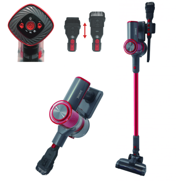 Royalty Line RL-CVC9316RED: 2-in-1 Draadloze Oplaadbare Stofzuiger - Rood