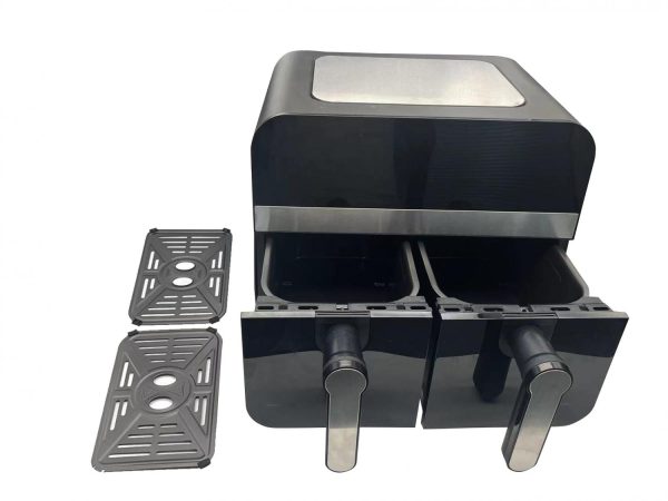 Comfy Nest CN-AFD45NB: 2400W Zwarte Dubbele Mand Digitale Airfryer - 9L - Afbeelding 4