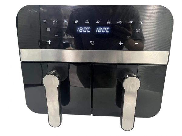 Comfy Nest CN-AFD45NB: 2400W Zwarte Dubbele Mand Digitale Airfryer - 9L - Afbeelding 3