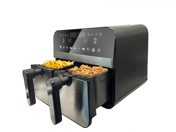 Comfy Nest CN-AFD45NS: 2400W Dubbele Mand Digitale S/S Airfryer - 9L - Afbeelding 3