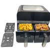 Comfy Nest CN-AFD45WB: 2400W Zwarte Digitale Airfryer met Dubbele Mand en Venster - 9L - Afbeelding 2
