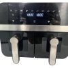 Comfy Nest CN-AFD45WB: 2400W Zwarte Digitale Airfryer met Dubbele Mand en Venster - 9L - Afbeelding 3