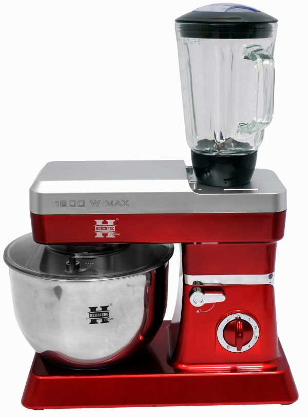 Herzberg HG-5065: 2 in 1 6,5L Standmixer en 1,7 Blender - 1200W Rood