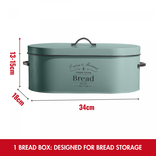 Herzberg HG-04425: 4-delige Vintage Brooddoos en Canister Set - Saliegroen - Afbeelding 3