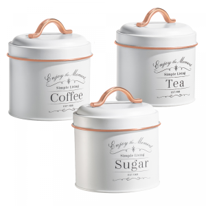 Herzberg HG-04432: 3-Delige Vintage Inbakerset - Wit + Roségoud sierrand