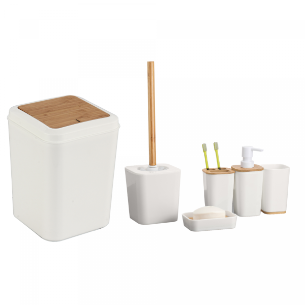 Herzberg HG-04463: 6-delige Bamboeset - Mat Crèmekleurig - Afbeelding 3
