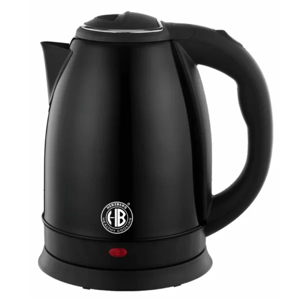 Herzberg HG-5011BLK: 1,8L 1500W Roestvrijstalen Waterkoker - Zwart