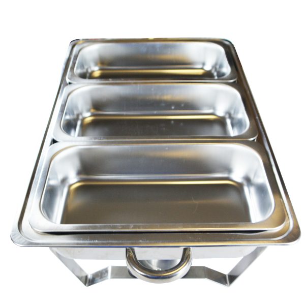 Herzberg HG-8022-3: Professionele Chafing Dish - 3 Delen 1/3rd Voedselpan - Afbeelding 2