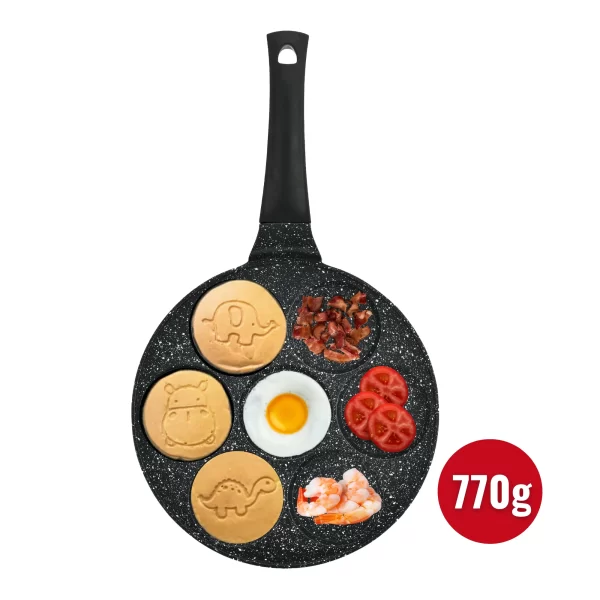 Herzberg HG-CP267ANL: 26cm Pannenkoek- En Crêpepan Met Marmeren Coating - 7 Schattige Dieren - Afbeelding 3