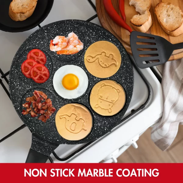 Herzberg HG-CP267ANL: 26cm Pannenkoek- En Crêpepan Met Marmeren Coating - 7 Schattige Dieren - Afbeelding 2