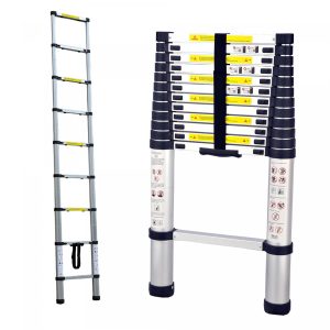 Herzberg HG-5260: Aluminium telescopische ladder met antislip voet - 2.6M