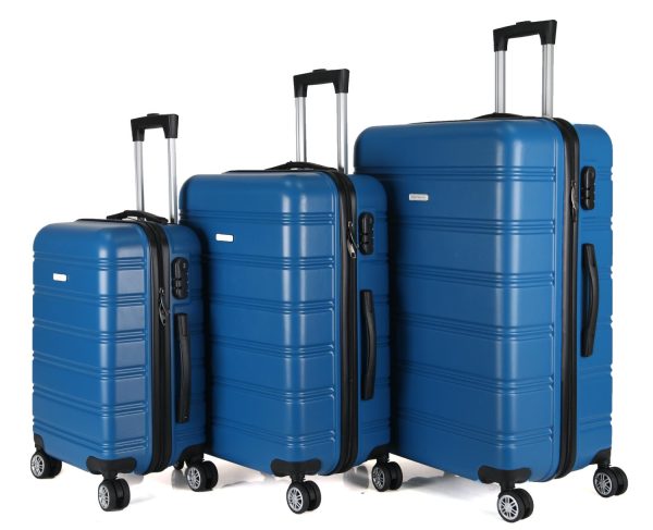 Royalty Line RL-LTS18706: Set van 3 reiskoffers voor zwaar gebruik Blauw