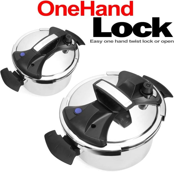 Royalty Line RL-26PS10L: 26cm RVS Snelkookpan - 10L - Afbeelding 3
