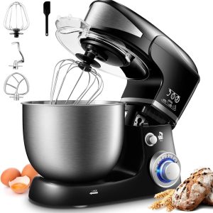 Royalty Line RL-PKM1600: 1600W 6-snelheden roestvrijstalen standmixer 6L - Zwart
