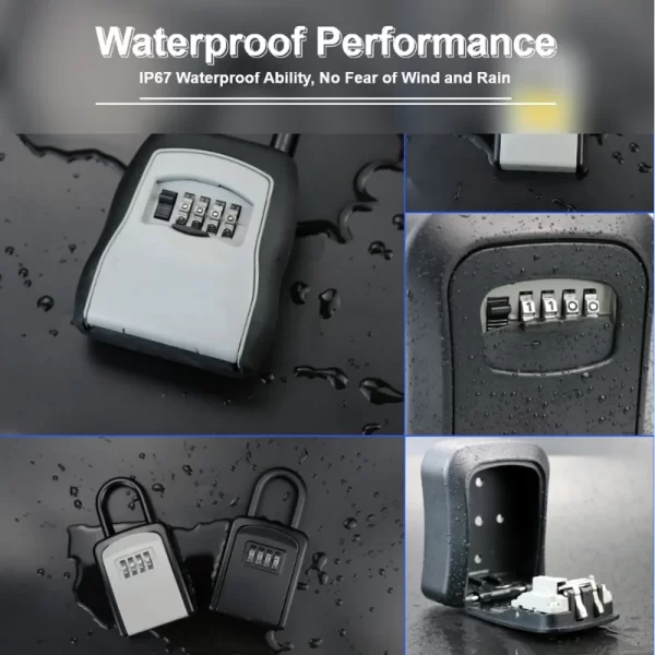 Herzberg HG-03800: Nieuwe Slimme Waterdichte Sleutelloze Safety Box - Zwart - Afbeelding 3