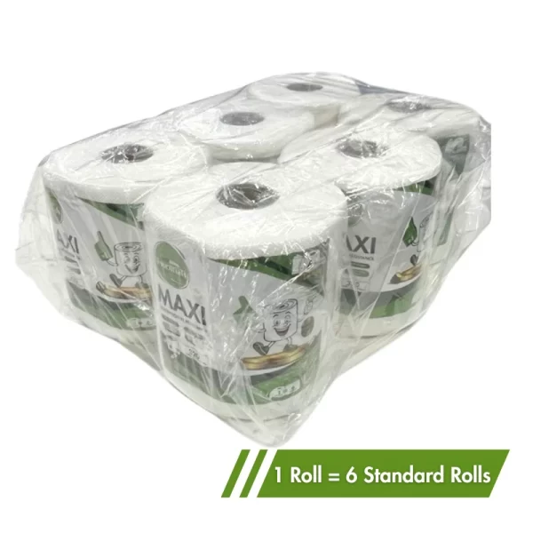 Herzberg Essentials HG-ETP300: Pak van 6 ongeparfumeerde 4-laags biologisch afbreekbare cellulose papieren handdoekrollen - Afbeelding 4