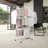 Herzberg HG-8034WHT: Moving Clothes Rack - Wit - Afbeelding 2