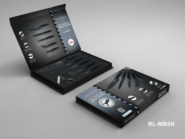 Royalty Line RL-MB5N;Knife Set met marmeren coating 6pcs - Afbeelding 2